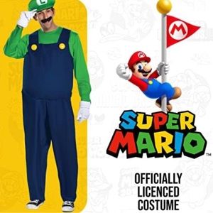 Nintendo Super Mario Luigi Halloween Costume Adult Men’s Size XXL (50-52 )